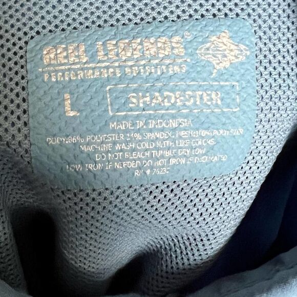 Reel Legends Blue Fishing Shirt Vented Back Short Sleeve Outdoor‎ Mens size L - Picture 3 of 4